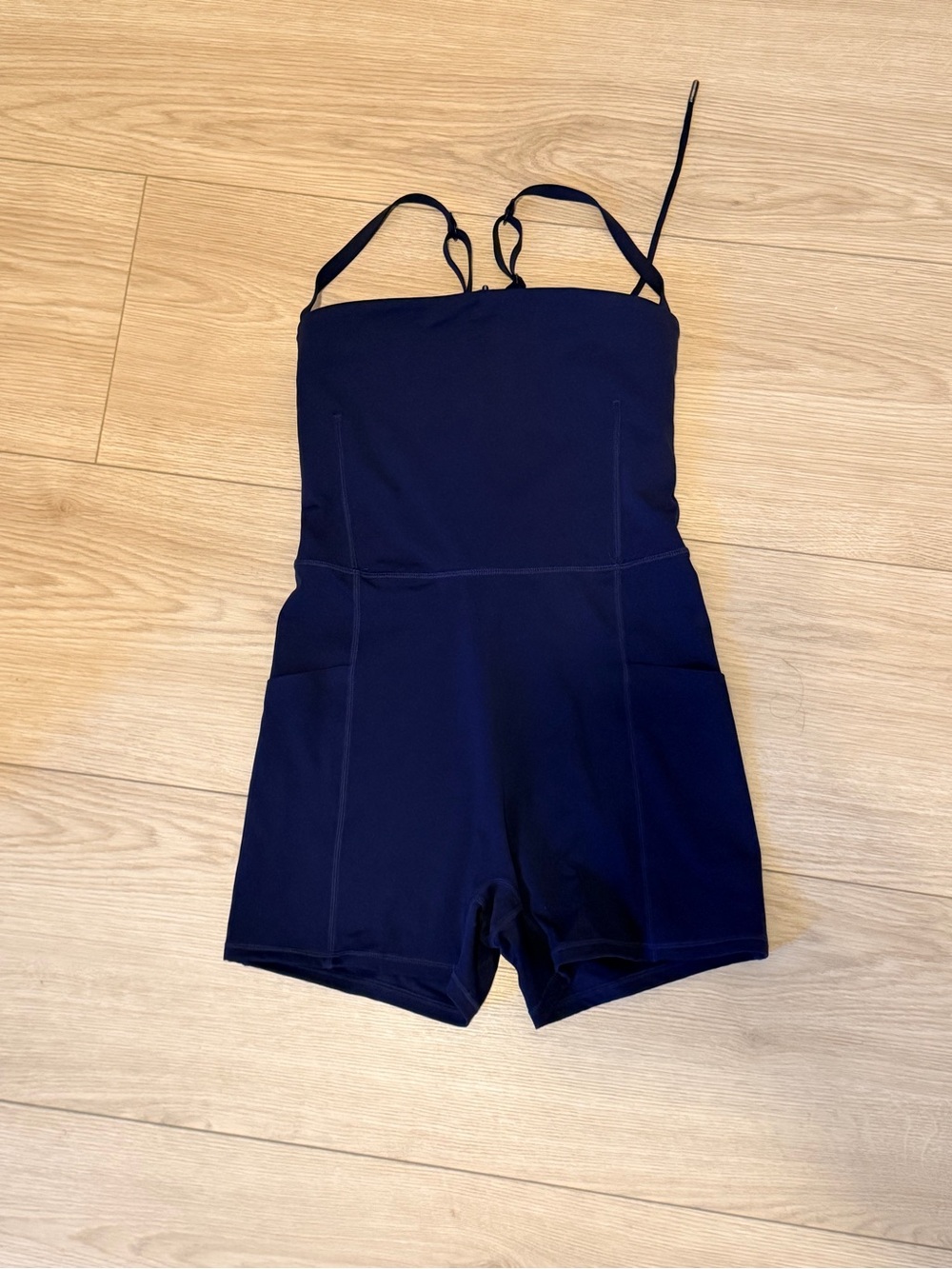 Popflex Cinch Up Shortsie Navy One Piece activewear